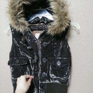 Gap Hoodie furry coat vest